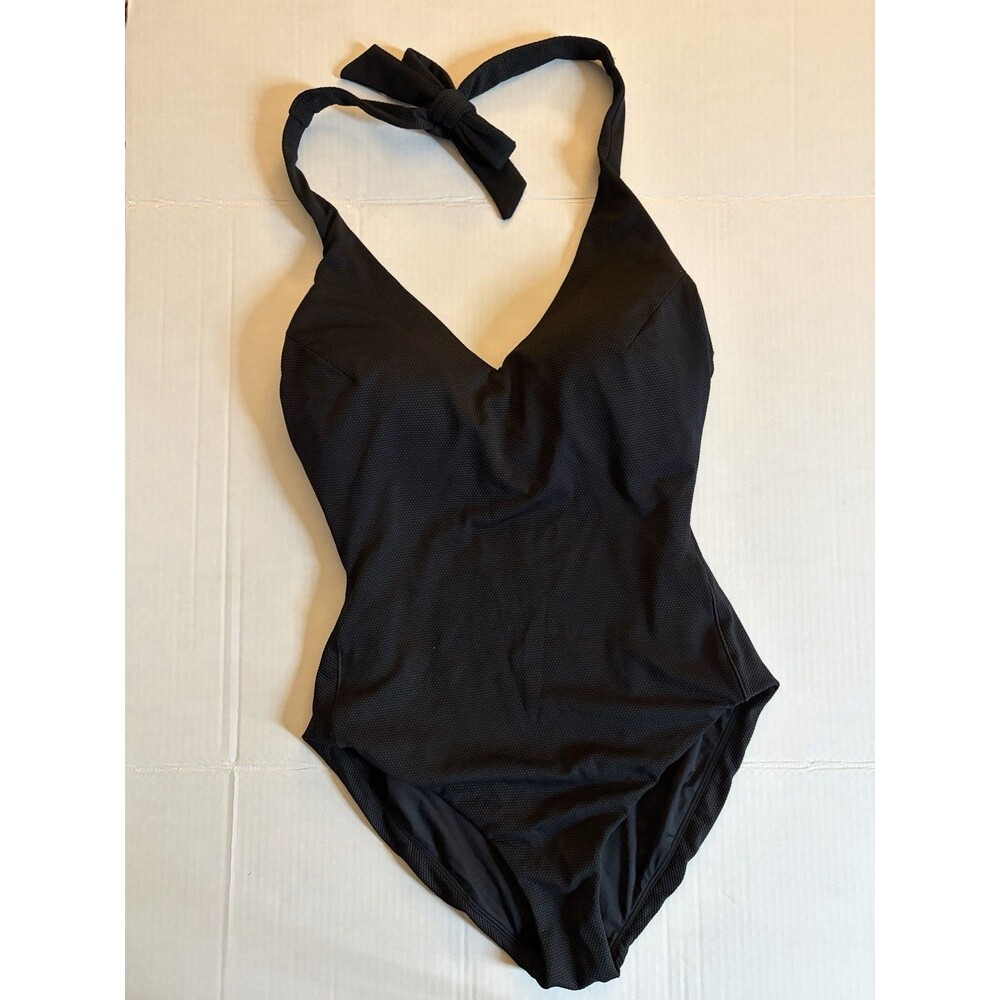 Spanx Black Shaping One Piece Swimsuit Halter Size L Large